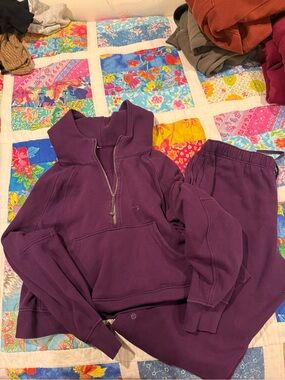 lululemon athletica Deep Plum Lounge Half-Zip & Joggers Set